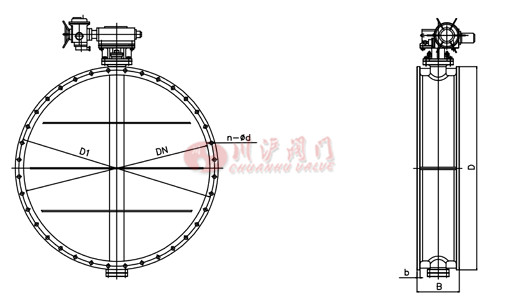 電動煙氣蝶閥結(jié)構(gòu)圖