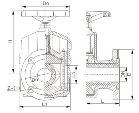 鑄鐵管夾閥結構圖