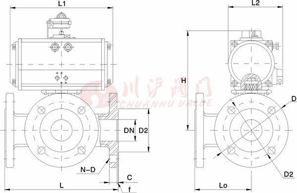 氣動三通球閥結(jié)構(gòu)圖