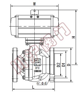 氣動三通調(diào)節(jié)球閥 結(jié)構(gòu)圖