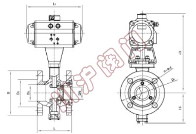氣動V型調(diào)節(jié)球閥 結構圖