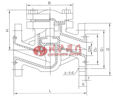 襯膠止回閥 結(jié)構圖